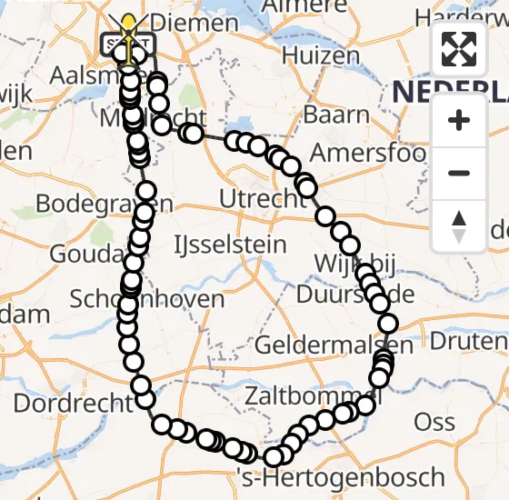 Vlucht Politiehelikopter PH-PXD van Schiphol naar Schiphol op dinsdag 3 december 2024 20:38