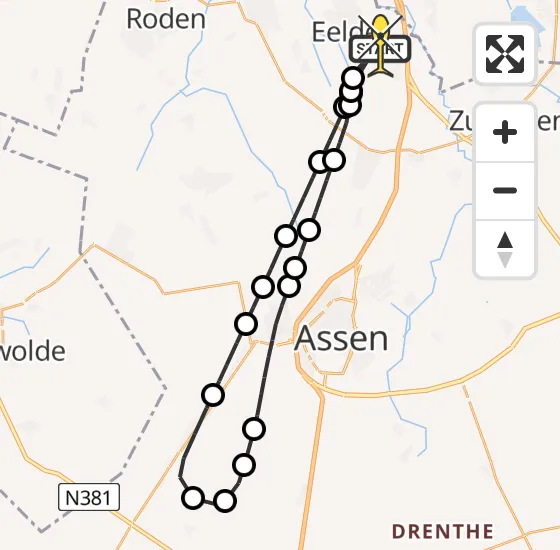 Vlucht Traumahelikopter PH-TTR van Groningen Airport Eelde naar Groningen Airport Eelde op woensdag 4 december 2024 7:54