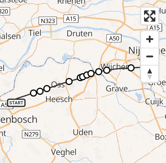 Vlucht Traumahelikopter PH-HVB van Rosmalen naar Radboud Universitair Medisch Centrum op woensdag 4 december 2024 8:11