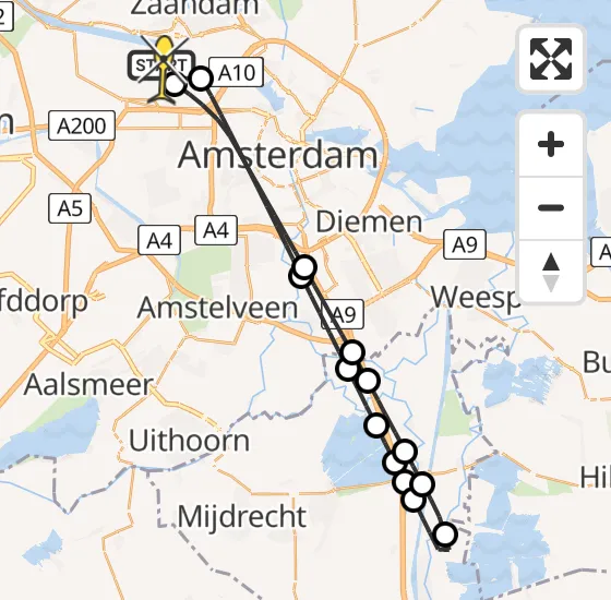 Vlucht Traumahelikopter PH-LLN van Amsterdam Heliport naar Amsterdam Heliport op woensdag 4 december 2024 8:37