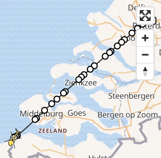 Vlucht Traumahelikopter PH-UMC van Rotterdam The Hague Airport naar Cadzand op woensdag 4 december 2024 8:52