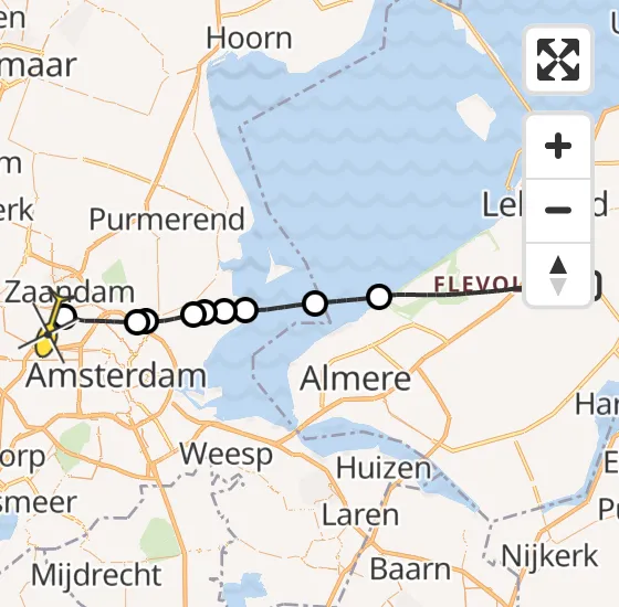 Vlucht Traumahelikopter PH-MAA van Lelystad Airport naar Amsterdam Heliport op woensdag 4 december 2024 10:28