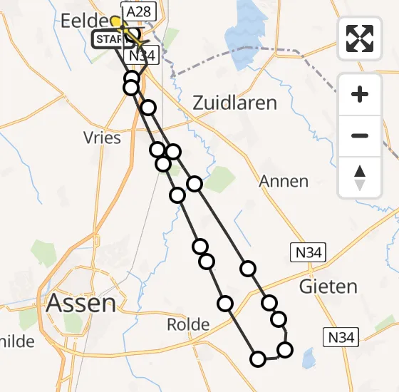 Vlucht Traumahelikopter PH-TTR van Groningen Airport Eelde naar Eelde op woensdag 4 december 2024 11:49