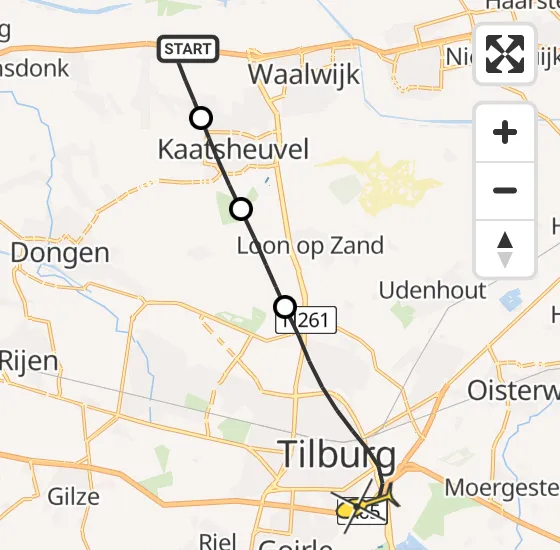 Vlucht Traumahelikopter PH-UMC van Sprang-Capelle naar Tilburg op woensdag 4 december 2024 12:15