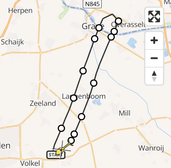 Vlucht Traumahelikopter PH-HVB van Vliegbasis Volkel naar Vliegbasis Volkel op woensdag 4 december 2024 13:24