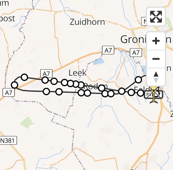 Vlucht Traumahelikopter PH-TTR van Groningen Airport Eelde naar Groningen Airport Eelde op woensdag 4 december 2024 15:01