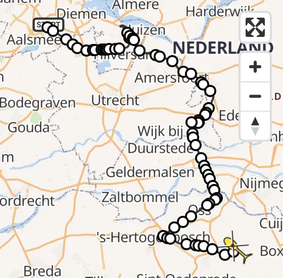 Vlucht Politiehelikopter PH-PXC van Schiphol naar Vliegbasis Volkel op woensdag 4 december 2024 15:33