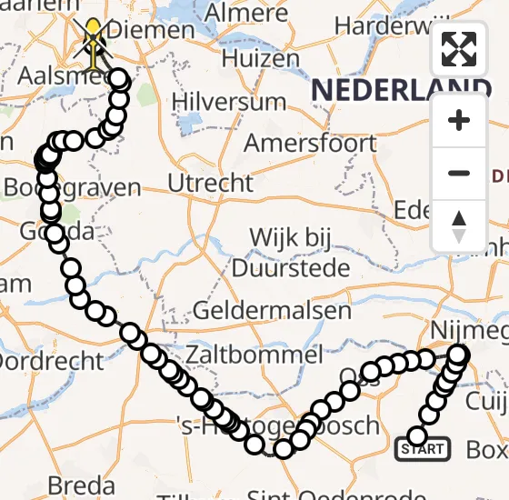 Vlucht Politiehelikopter PH-PXC van Vliegbasis Volkel naar Schiphol op woensdag 4 december 2024 20:21