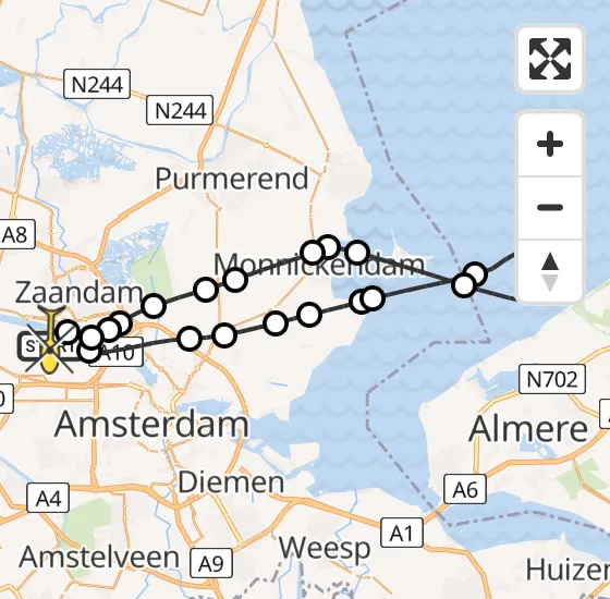 Vlucht Traumahelikopter PH-MAA van Amsterdam Heliport naar Amsterdam Heliport op woensdag 4 december 2024 20:52