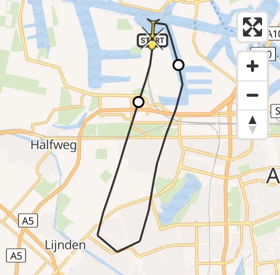 Vlucht Traumahelikopter PH-MAA van Amsterdam Heliport naar Amsterdam Heliport op woensdag 4 december 2024 22:06