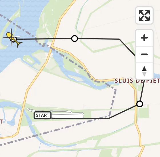 Vlucht Kustwachthelikopter PH-NCG van Vliegveld Midden-Zeeland naar Arnemuiden op woensdag 11 december 2024 14:21