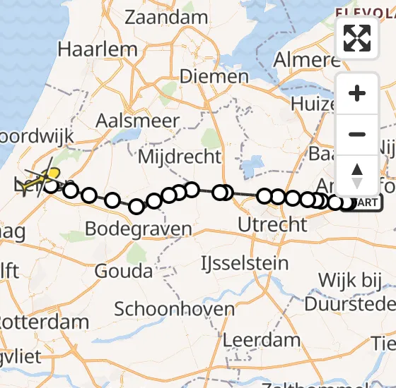 Vlucht Politiehelikopter PH-PXF van Leusden naar Leiden op woensdag 11 december 2024 14:34