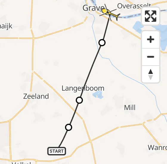 Vlucht Traumahelikopter PH-HVB van Vliegbasis Volkel naar Nederasselt op woensdag 11 december 2024 15:14