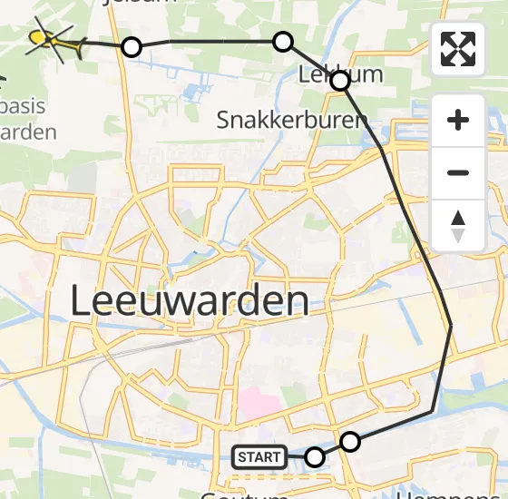 Vlucht Ambulancehelikopter PH-HOW van Leeuwarden naar Vliegbasis Leeuwarden op woensdag 11 december 2024 15:22