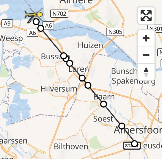 Vlucht Politiehelikopter PH-PXF van Leusden naar Muiden op woensdag 11 december 2024 15:33