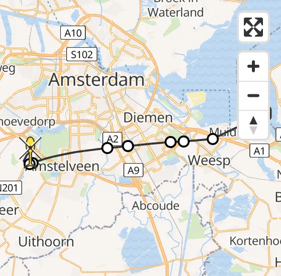 Vlucht Politiehelikopter PH-PXF van Muiden naar Schiphol op woensdag 11 december 2024 15:52