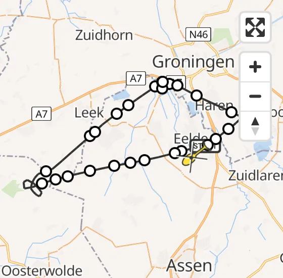 Vlucht Traumahelikopter PH-TTR van Groningen Airport Eelde naar Groningen Airport Eelde op woensdag 11 december 2024 16:04