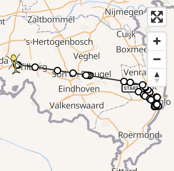 Vlucht Politiehelikopter PH-PXB van America naar Vliegbasis Gilze-Rijen op woensdag 11 december 2024 16:26