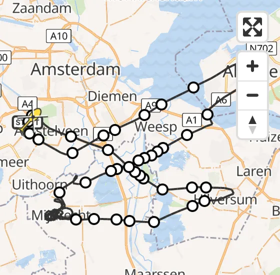 Vlucht Politiehelikopter PH-PXF van Schiphol naar Schiphol op woensdag 11 december 2024 18:32