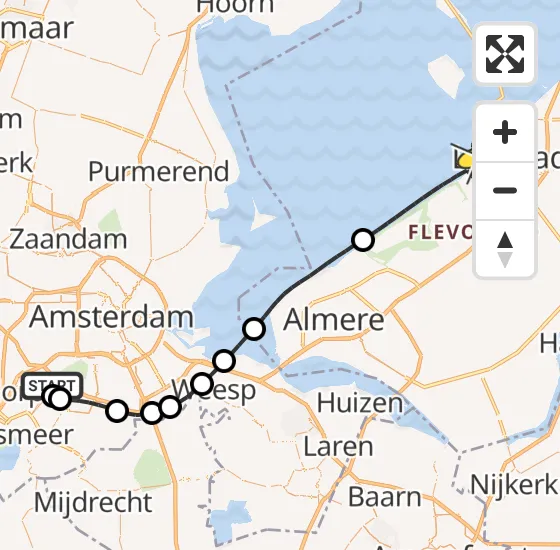 Vlucht Politiehelikopter PH-PXX van Schiphol naar Lelystad op woensdag 11 december 2024 20:28