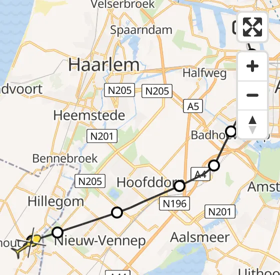 Vlucht Traumahelikopter PH-MAA van Amsterdam Heliport naar Lisse op vrijdag 13 december 2024 9:30