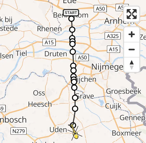 Vlucht Traumahelikopter PH-HVB van Bennekom naar Vliegbasis Volkel op vrijdag 13 december 2024 10:58