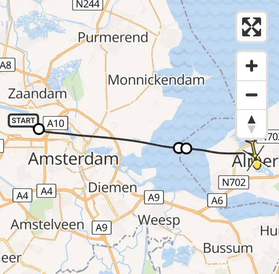 Vlucht Traumahelikopter PH-MAA van Amsterdam Heliport naar Almere op vrijdag 13 december 2024 11:24