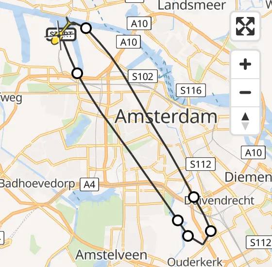 Vlucht Traumahelikopter PH-MAA van Amsterdam Heliport naar Amsterdam Heliport op vrijdag 13 december 2024 12:58