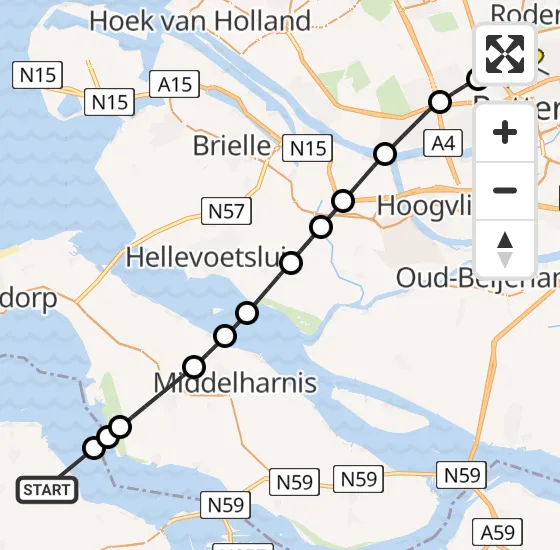 Vlucht Traumahelikopter PH-UMC van Dreischor naar Rotterdam The Hague Airport op vrijdag 13 december 2024 20:19