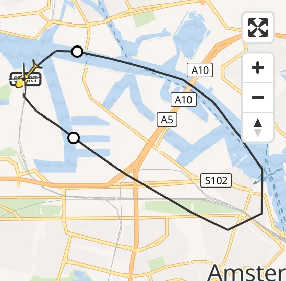 Vlucht Traumahelikopter PH-MAA van Amsterdam Heliport naar Amsterdam Heliport op vrijdag 13 december 2024 23:35