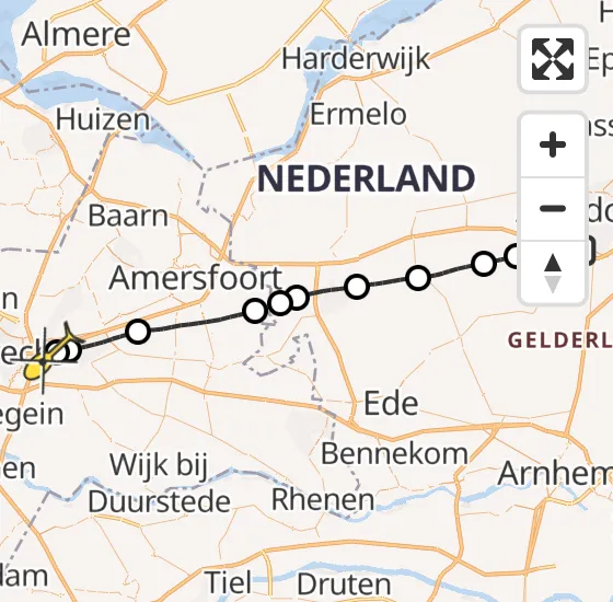 Vlucht Traumahelikopter PH-MAA van Ugchelen naar Universitair Medisch Centrum Utrecht op zaterdag 14 december 2024 0:34