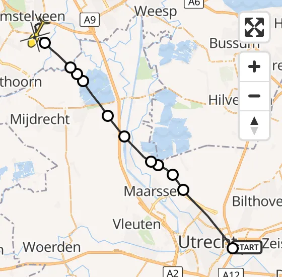 Vlucht Traumahelikopter PH-MAA van Universitair Medisch Centrum Utrecht naar Amstelveen op zaterdag 14 december 2024 1:09