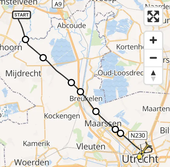 Vlucht Traumahelikopter PH-MAA van Amstelveen naar Utrecht op zaterdag 14 december 2024 1:23