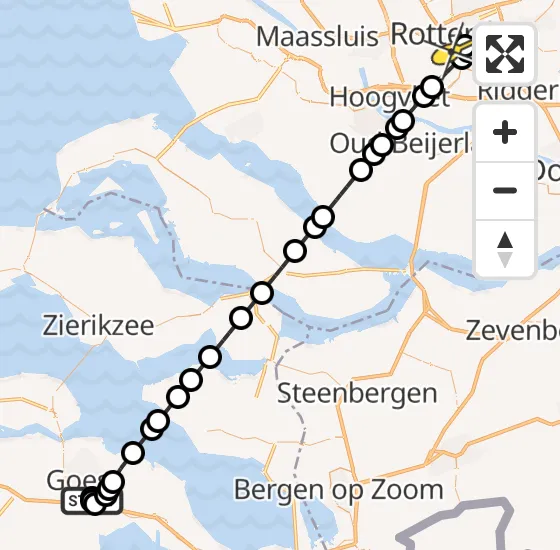 Vlucht Traumahelikopter PH-UMC van Goes naar Erasmus MC op zaterdag 14 december 2024 1:24