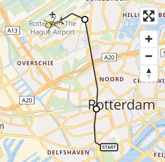 Vlucht Traumahelikopter PH-UMC van Erasmus MC naar Rotterdam The Hague Airport op zaterdag 14 december 2024 2:16