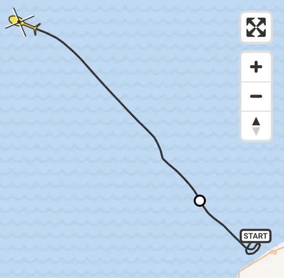 Vlucht Kustwachthelikopter PH-NCG van Vlissingen naar  op zaterdag 14 december 2024 11:05