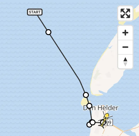 Vlucht Kustwachthelikopter PH-SAR van  naar Vliegveld De Kooy op zaterdag 14 december 2024 18:14