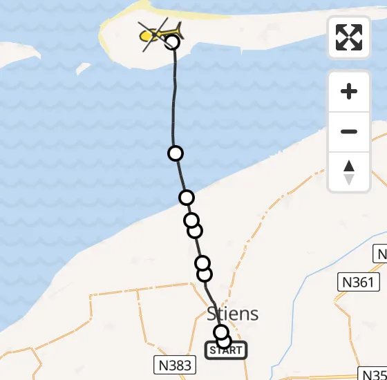 Vlucht Ambulancehelikopter PH-HOW van Vliegbasis Leeuwarden naar Ameland Airport Ballum op zaterdag 14 december 2024 18:30