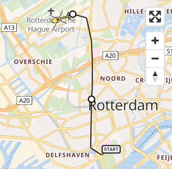 Vlucht Traumahelikopter PH-UMC van Erasmus MC naar Rotterdam The Hague Airport op zaterdag 14 december 2024 18:37