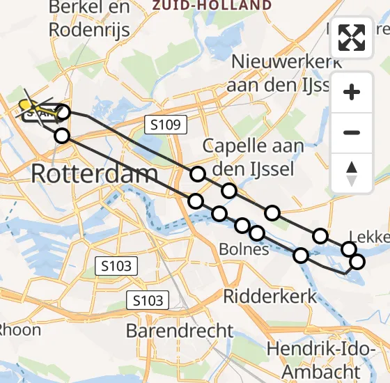 Vlucht Traumahelikopter PH-UMC van Rotterdam The Hague Airport naar Rotterdam The Hague Airport op zaterdag 14 december 2024 19:20