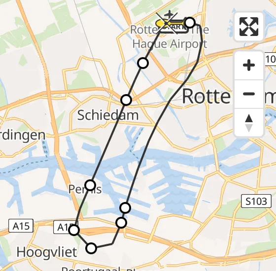 Vlucht Traumahelikopter PH-UMC van Rotterdam The Hague Airport naar Rotterdam The Hague Airport op zaterdag 14 december 2024 21:04