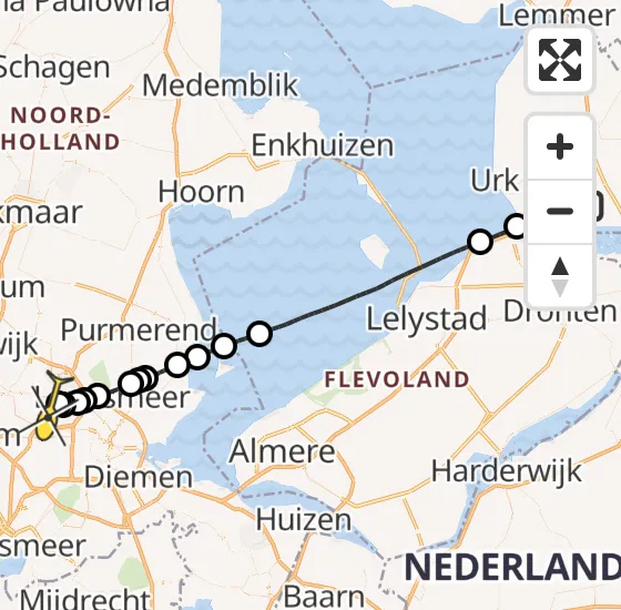 Vlucht Traumahelikopter PH-MAA van Nagele naar Amsterdam Heliport op zondag 15 december 2024 0:16