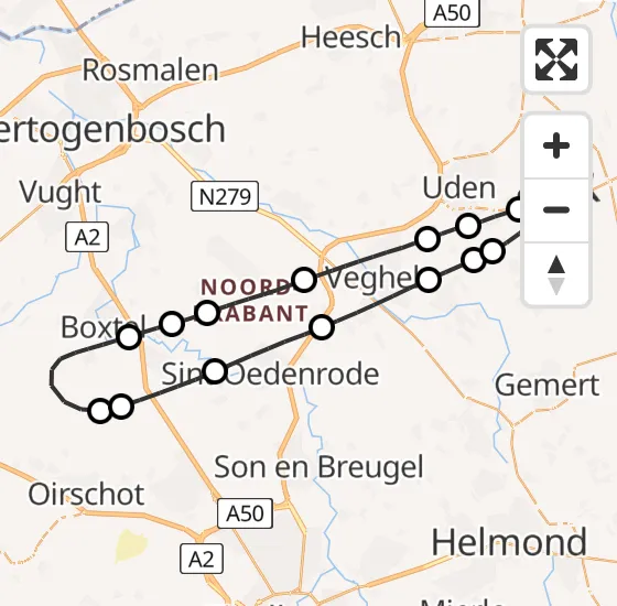 Vlucht Traumahelikopter PH-HVB van Vliegbasis Volkel naar Vliegbasis Volkel op zondag 15 december 2024 1:56