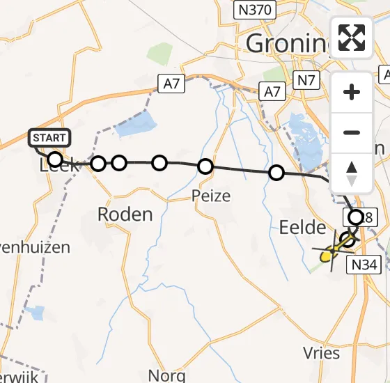 Vlucht Traumahelikopter PH-TTR van Tolbert naar Groningen Airport Eelde op zondag 15 december 2024 8:56