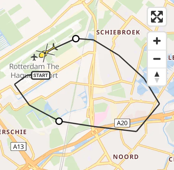 Vlucht Traumahelikopter PH-UMC van Rotterdam The Hague Airport naar Rotterdam The Hague Airport op zondag 15 december 2024 9:14