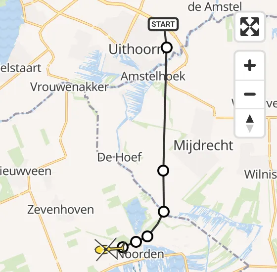 Vlucht Politiehelikopter PH-PXB van Amstelveen naar Noorden op maandag 16 december 2024 12:45