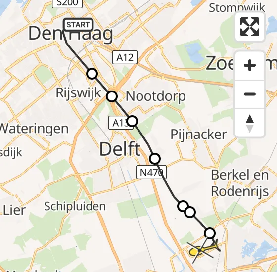 Vlucht Traumahelikopter PH-UMC van Den Haag naar Rotterdam The Hague Airport op maandag 16 december 2024 16:08