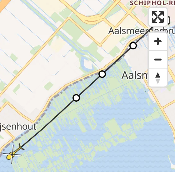 Vlucht Politiehelikopter PH-PXB van Schiphol-Rijk naar Aalsmeer op maandag 16 december 2024 20:11