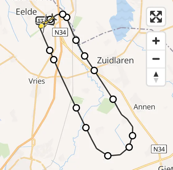 Vlucht Traumahelikopter PH-TTR van Groningen Airport Eelde naar Groningen Airport Eelde op dinsdag 17 december 2024 3:19