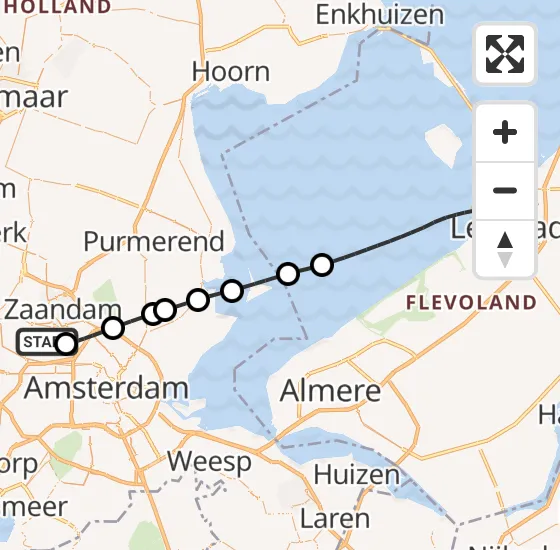 Vlucht Traumahelikopter PH-MAA van Amsterdam Heliport naar Lelystad op dinsdag 17 december 2024 5:39